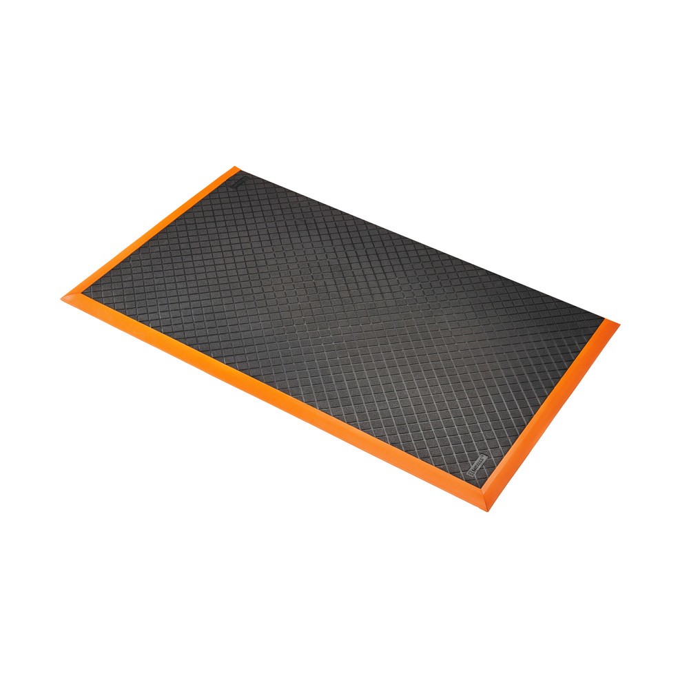 Número de imagen del producto 1: Alfombrilla antifatiga NoTrax Safety Stance Solid™, A x F 970 x 1.630 mm, negra/nnaranja