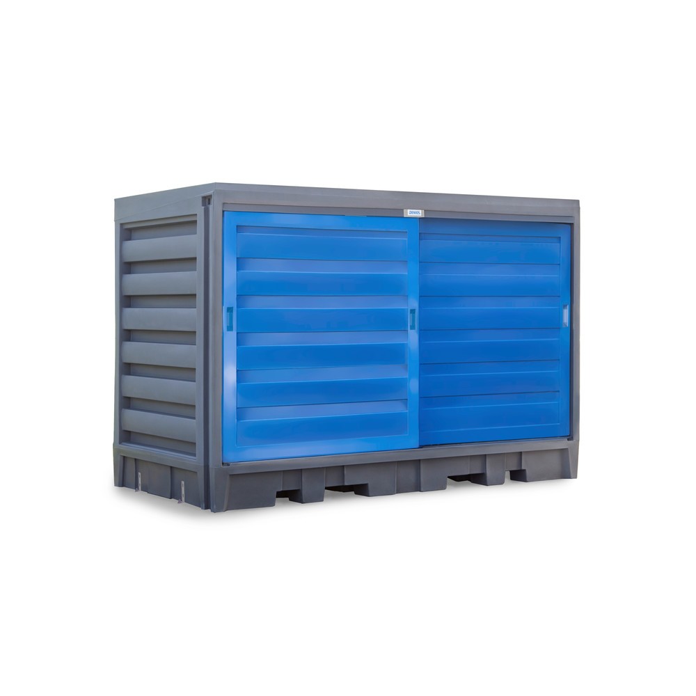 Número de imagen del producto 1: Almacén de PE para barriles, Al x An x F: 2.170 x 3.200 x 1.740 mm, 2x IBC o 8x 200 l