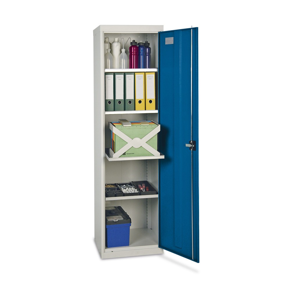 Imagen del producto: Armario de puertas batientes para taller Stumpf® con 4 cajones H x A x F 1.800 x 500 x 500 mm, gris claro