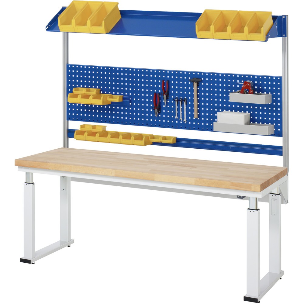 Número de imagen del producto 6: Banco de trabajo RAU con ajuste de altura eléctrico, serie adlatus 600, H x A x F 740-1.140 x 1.000 x 700 mm, tablero de trabajo de haya maciza