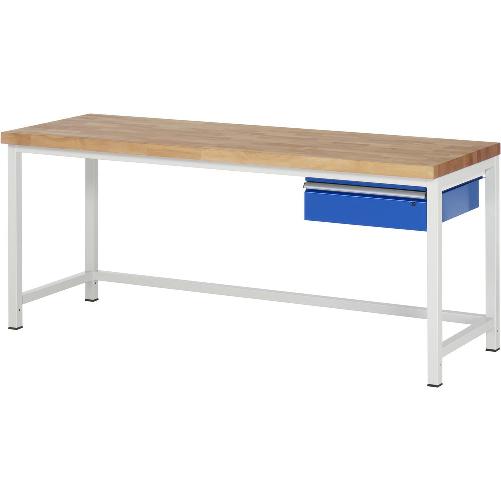 Imagen del producto: Banco de trabajo RAU, serie 8000, H x A x F 840-1.040 x 2.000 x 700 mm, 1 cajón