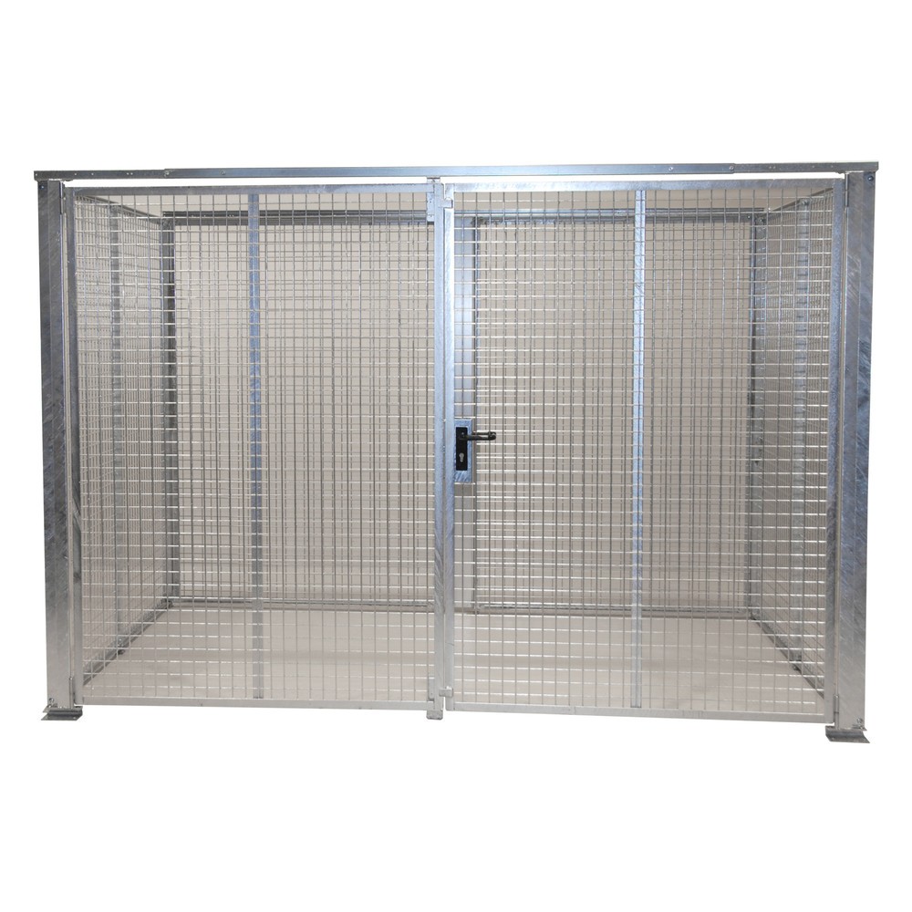 Imagen del producto: Bauer® Bastidor para bombonas de gas TRGS 510 sin techo, puerta doble de dos hojas, 104 bombonas