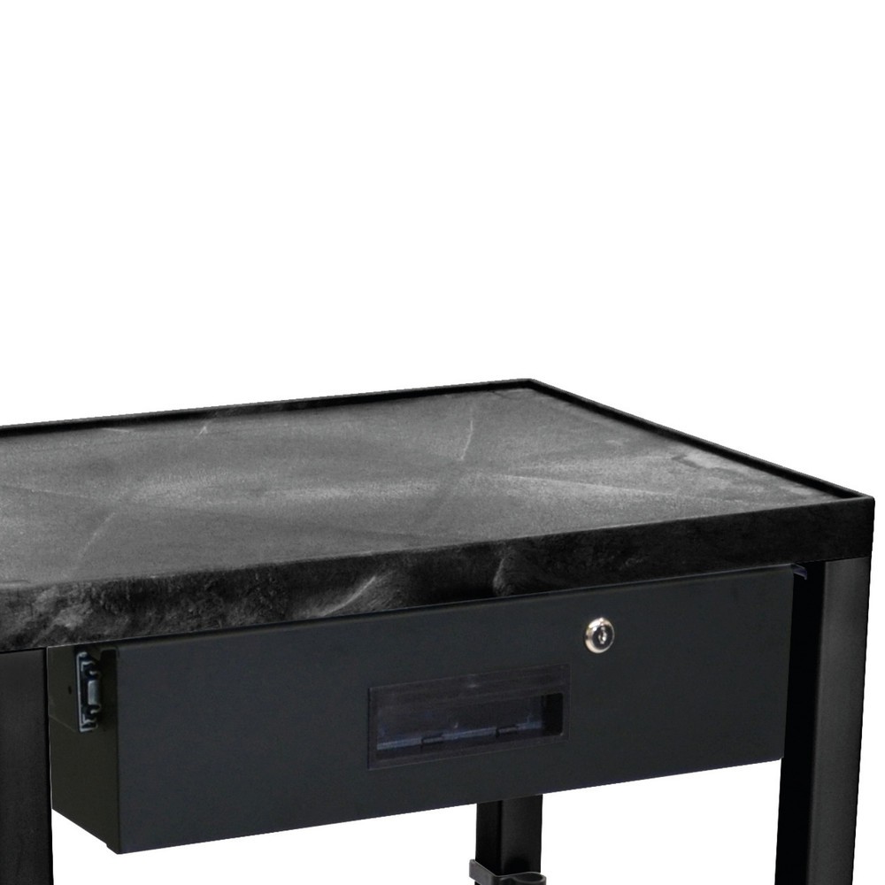 Imagen del producto: Cajón para carro de transporte de plástico con armario inferior, negro