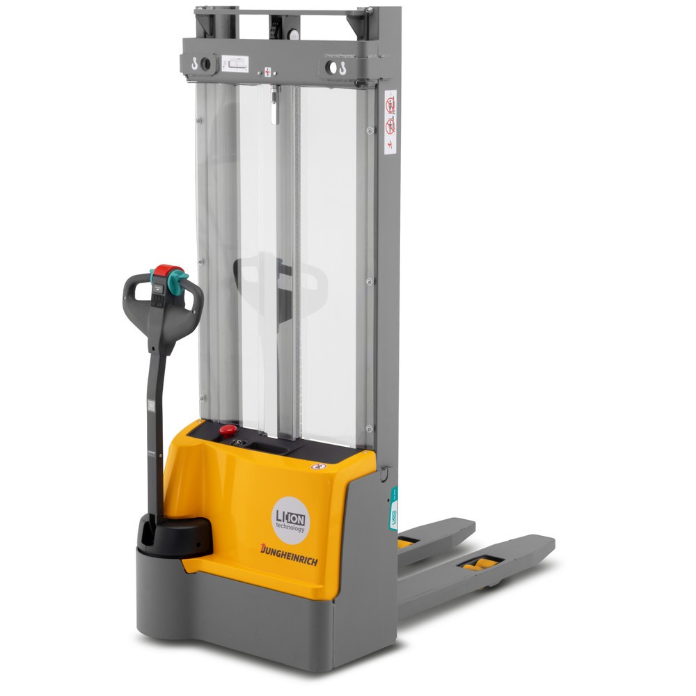 Imagen del producto: Carretilla elevadora eléctrica Jungheinrich EJC M10 ZT, mástil de elevación telescópico doble, altura de elevación 3.385 mm, capacidad de carga 1.000 kg