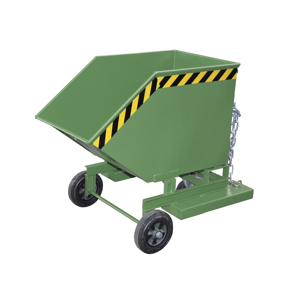 Número de imagen del producto 5: Bauer® Carro con caja abatible, con chasis + huecos para horquillas, volumen 0,25 m³, RAL 7021 gris negro