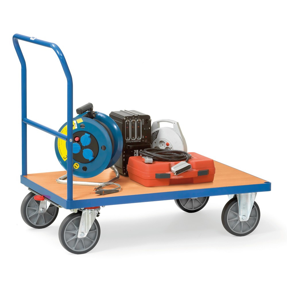 Número de imagen del producto 2: carro|plataforma plataforma fetra® con manillar, área de carga An x F 800 x 1.200 mm, azul brillante