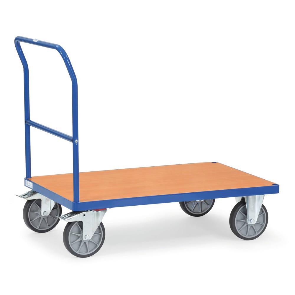 Número de imagen del producto 1: carro|plataforma plataforma fetra® con manillar, área de carga An x F 800 x 1.200 mm, azul brillante