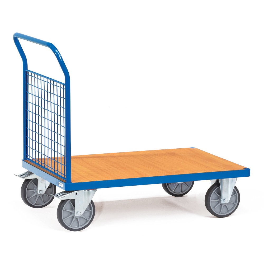 Imagen del producto: carro|plataforma de plataforma fetra® con pared final de rejilla, área de carga An x F 800 x 1.200 mm