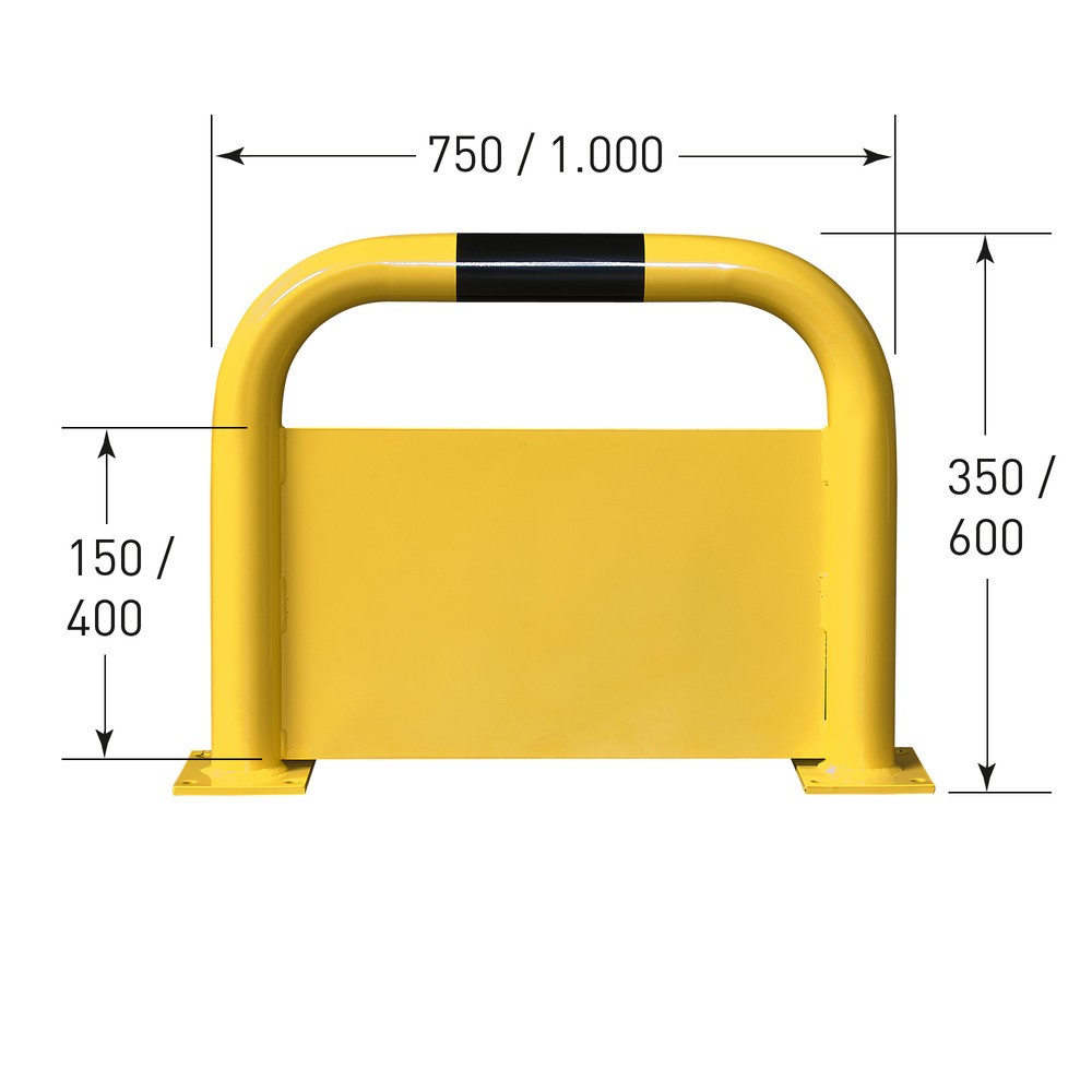 Número de imagen del producto 5: Estribo de protección antichoques con protección frente al acceso inferior Al x An 350 x 1.000 mm