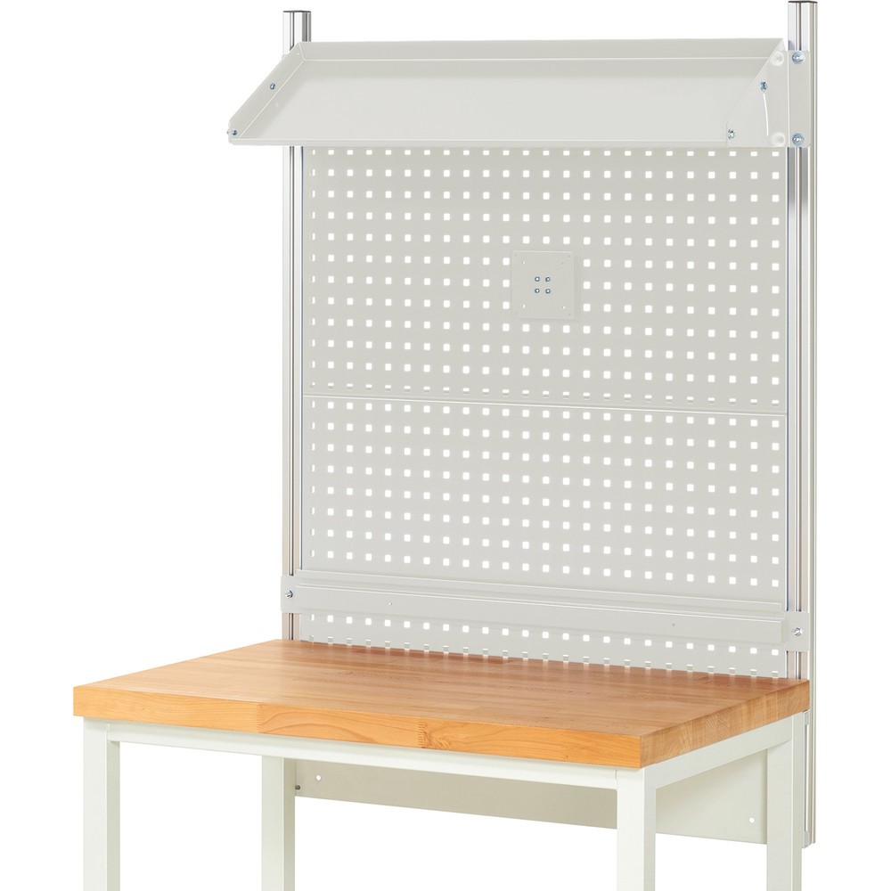 Número de imagen del producto 2: Estructura banco de trabajo RAU, H x A x F 1.130 x 1.000 x 350 mm, con 1 bandeja metálica inclinable, 1 guía de soporte y 1 soporte de pantalla plana, kit completo 02 para anchura de productos de 1.000 mm