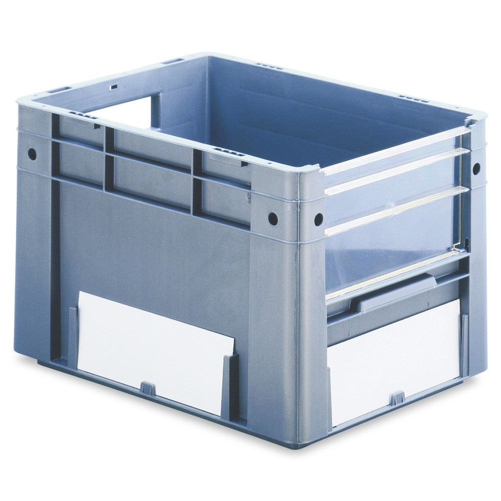 Imagen del producto: Eurocontenedor apilable frontal para cargas pesadas, con abertura frontal, 60 litros, verde
