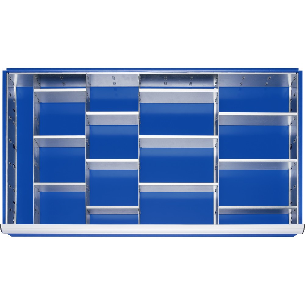 Imagen del producto: Juego de separadores para cajón RAU, H x A x F 47 x 1.055 x 560 mm, con juego de listones encajables de 4 piezas y 4 divisiones, tamaño XXL para altura frontal 60-90 mm