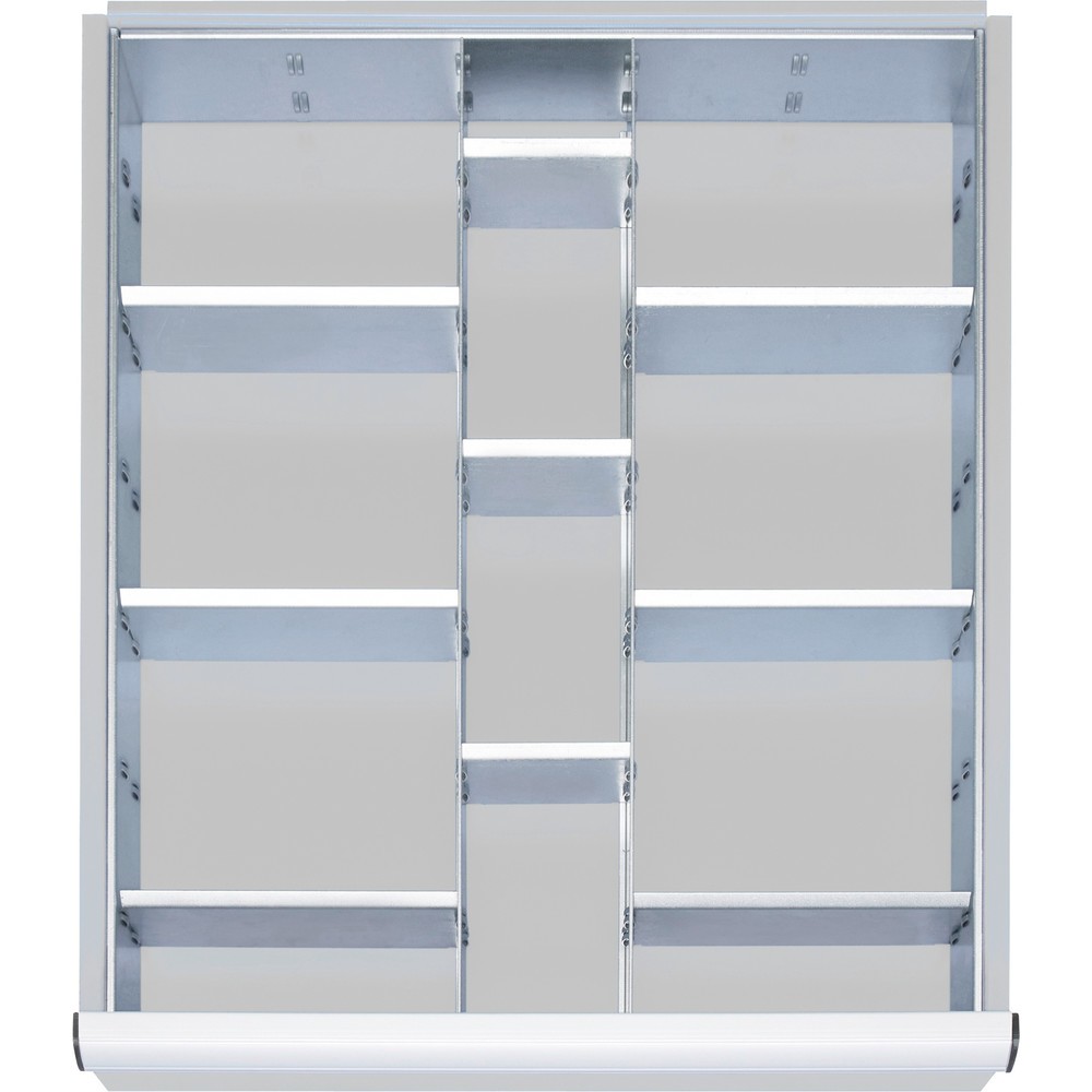 Imagen del producto: Juego de divisores de cajones Steinbock® para cajones dimensiones x 490 x 560 mm de ancho x 560 mm con bisel de 180 a 360 mm de altura, 2 x 9 divisores