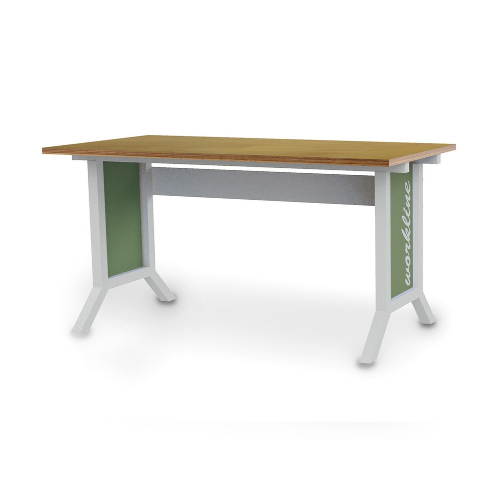 Imagen del producto: Mesa básica para sistema de puestos de trabajo Bedrunka+Hirth, ajuste de altura eléctrico, verde reseda