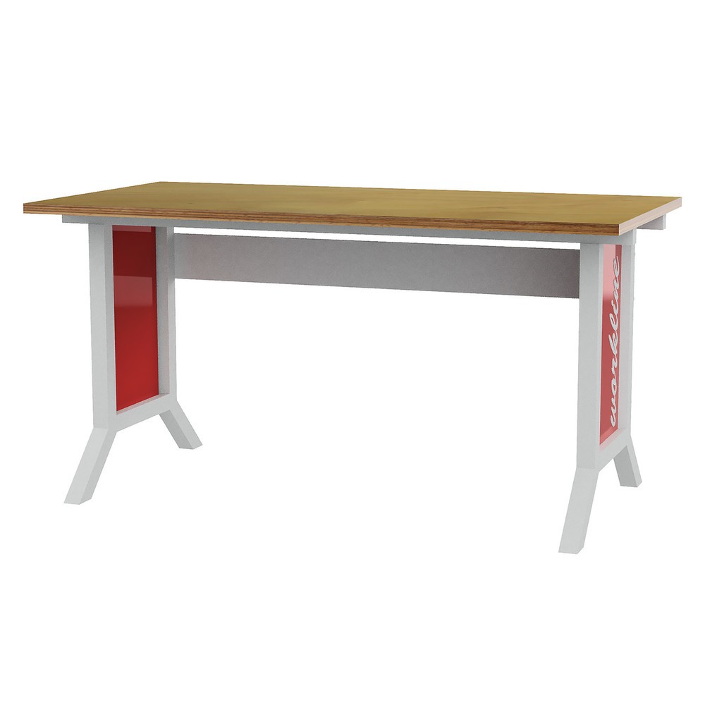 Imagen del producto: Mesa básica para sistema de puestos de trabajo Bedrunka+Hirth, ajuste de altura con sujeción, rojo tráfico