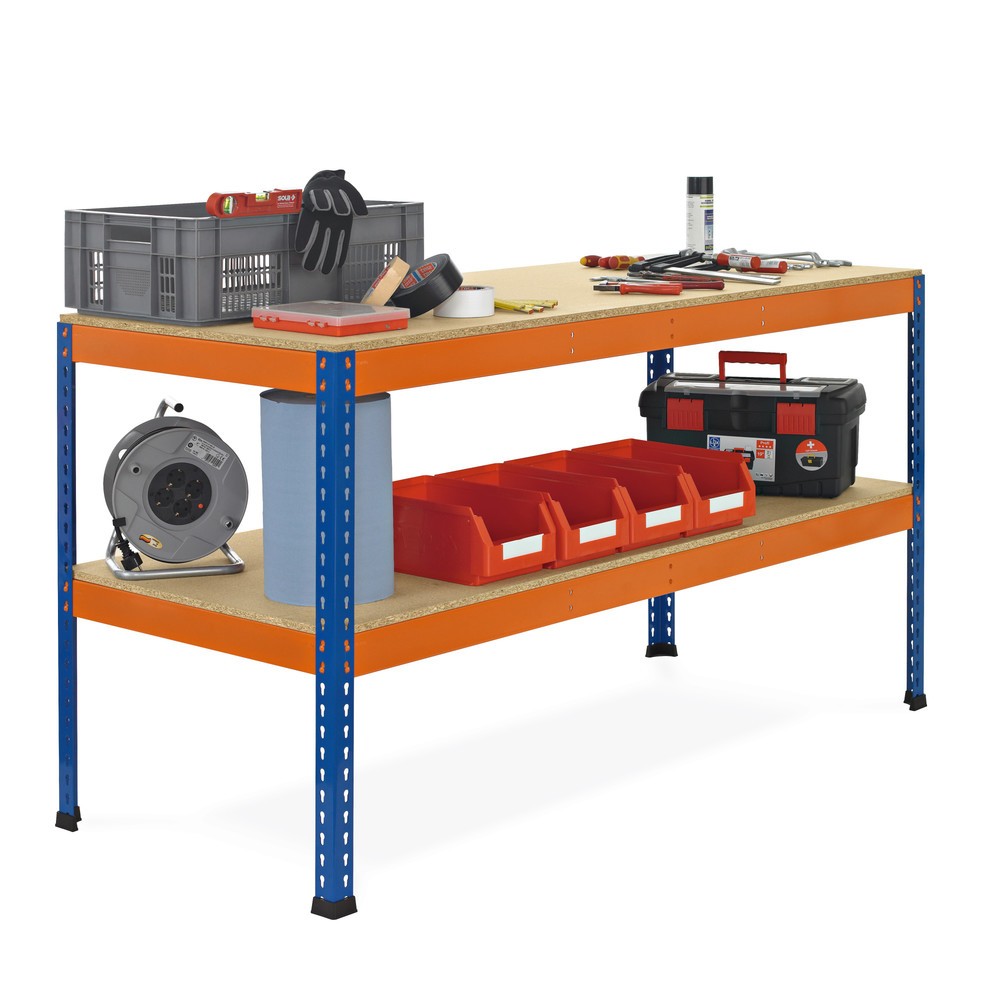 Número de imagen del producto 1: Mesa de taller SCHULTE con 2 tableros de aglomerado, Al x An x F: 990 x 1.841 x 773 mm
