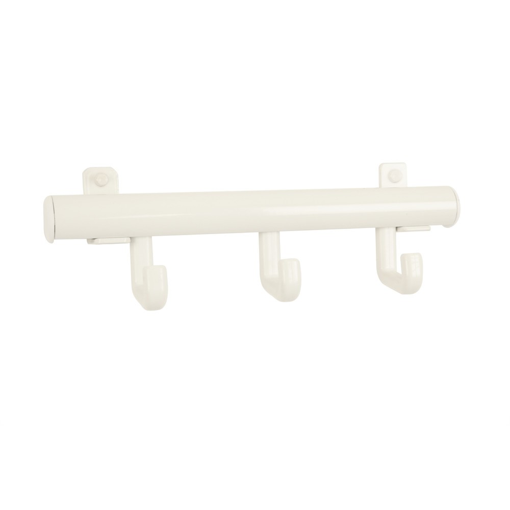 Imagen del producto: Perchero de pared Techno, atornillable, 3 ganchos, blanco