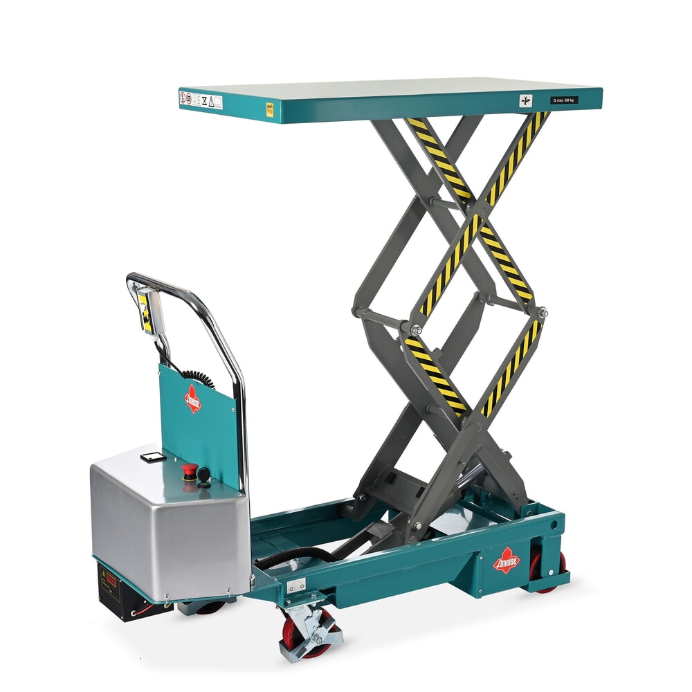 Número de imagen del producto 1: Plataforma elevadora móvil de tijera doble Ameise®, eléctrica, CC 350 kg, plataforma de 910 x 500 mm