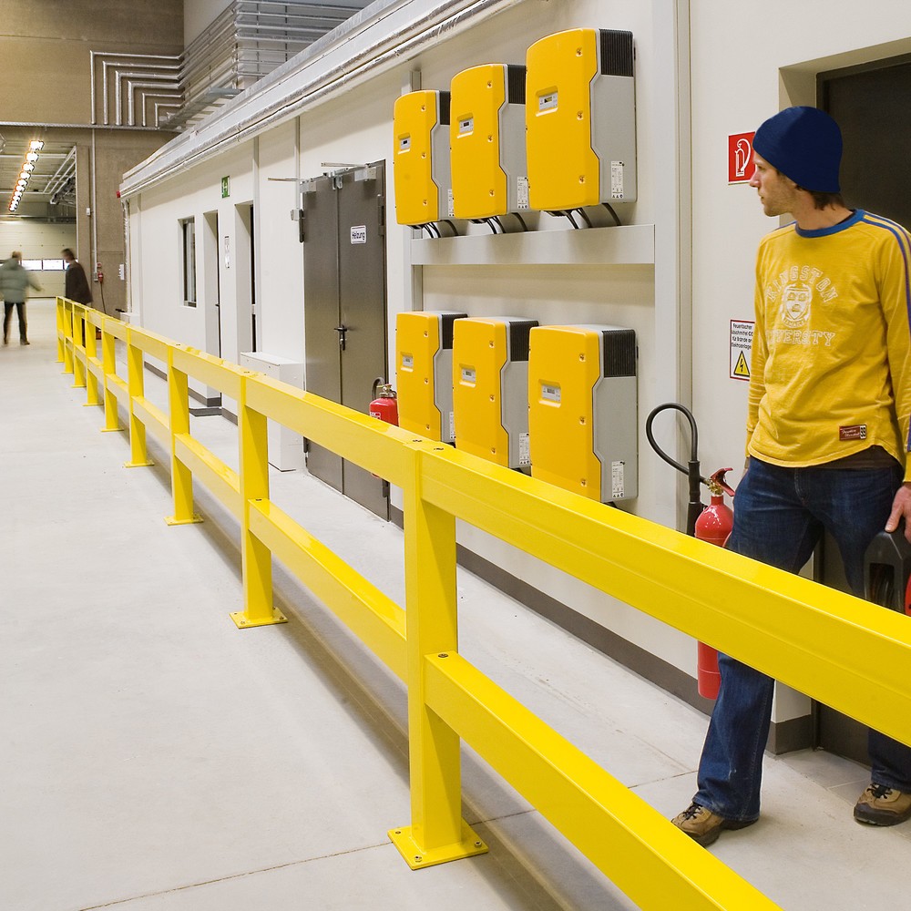 Número de imagen del producto 2: Barandilla de protección antichoques, aplicación en interiores, poste de esquina, altura 1.000 mm