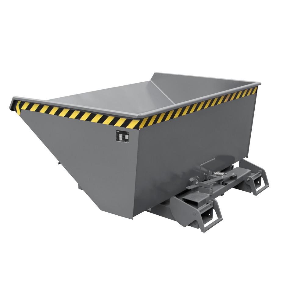 Número de imagen del producto 4: Bauer® contenedor basculante con mecanismo rodante automático, capacidad de carga 1.000 kg, pintado, volumen 0,6 m³, RAL 5012 azul luminoso