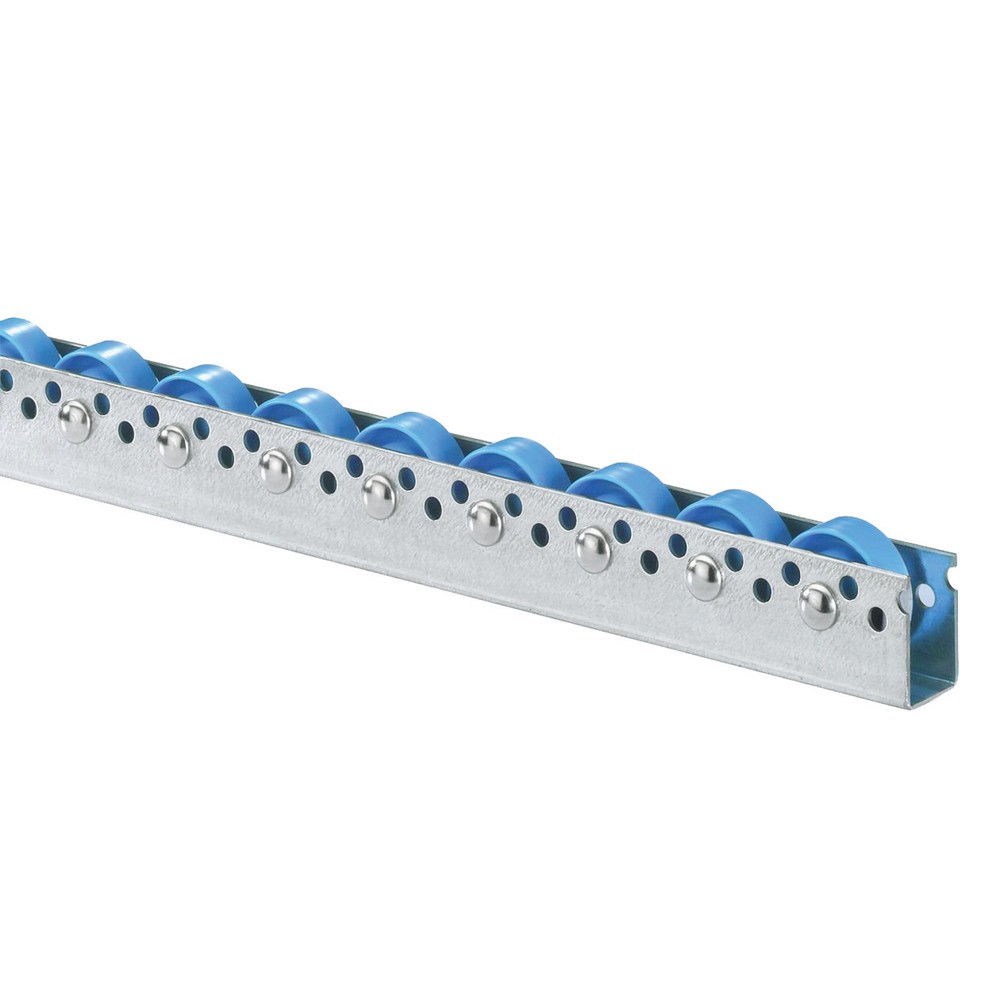 Imagen del producto: Riel de rodillos universal, ruedas de plástico, paso 75 mm, capacidad de carga por rollo 10 kg