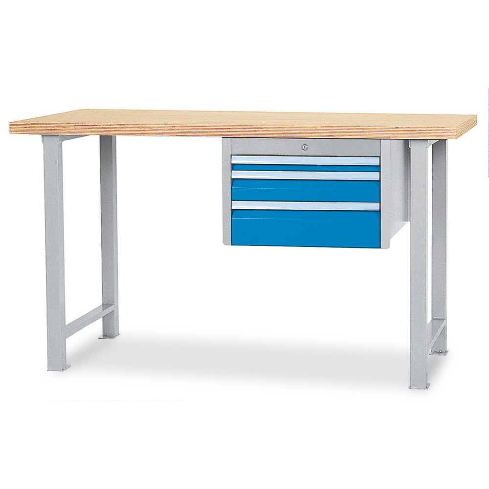 Imagen del producto: Serie de bancos de trabajo Bedrunka+Hirth con 3 cajones, CC 300 kg, H x A x F 859 x 2.000 x 750 mm