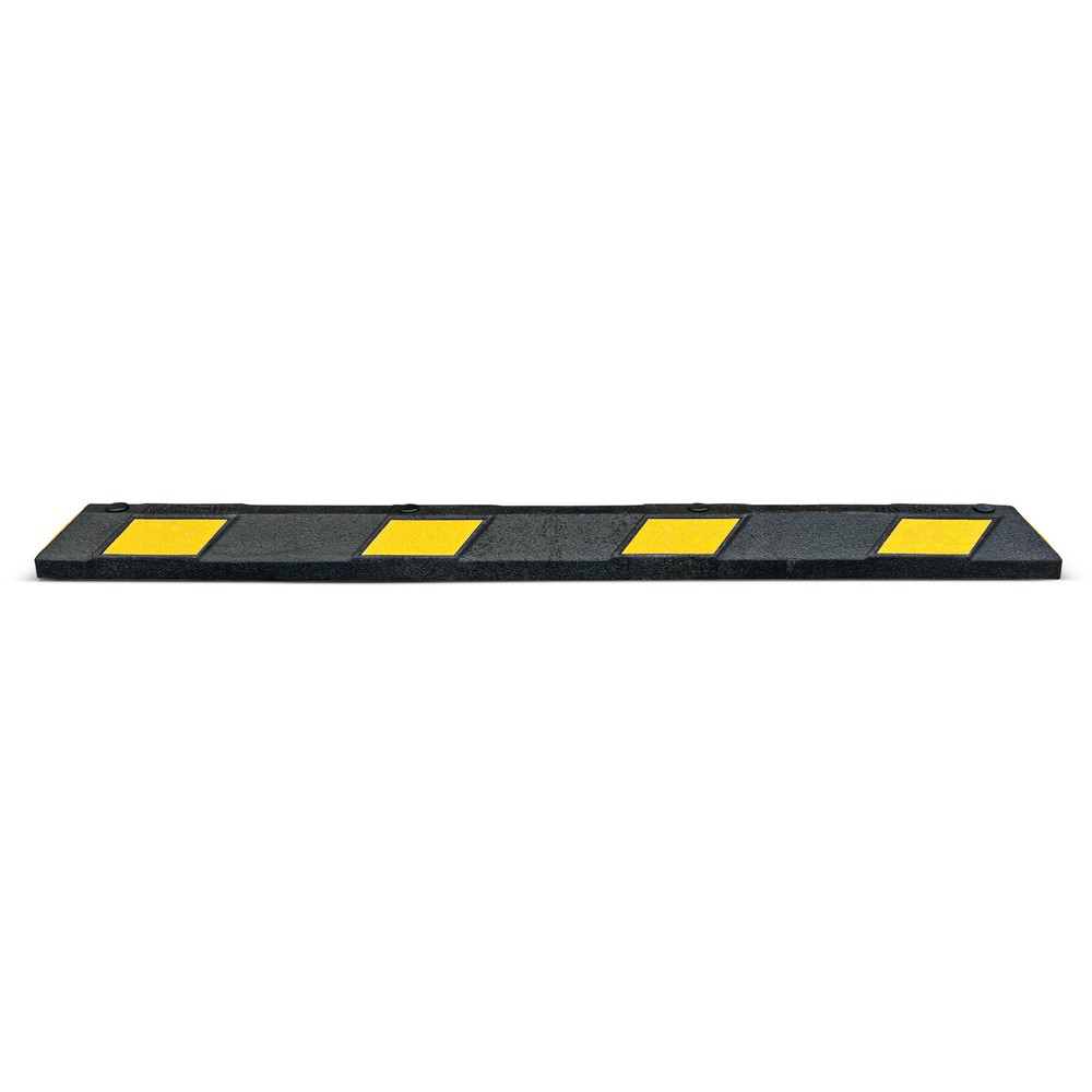 Imagen del producto: Tope de rueda Park-Aid®, negro con cinta reflectante amarilla, ancho 1800 mm