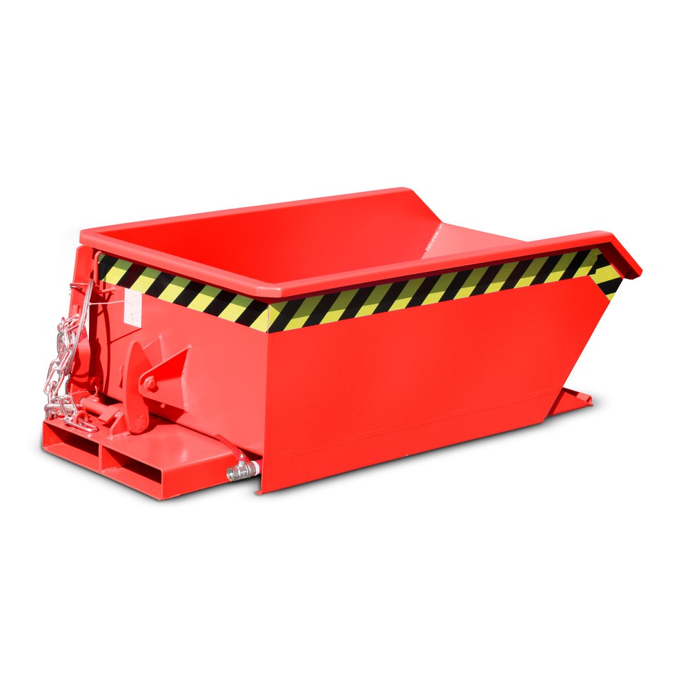 Número de imagen del producto 3: Bauer® contenedor mini chip, altura de construcción extremadamente baja, pintado, volumen 0,23 m³, RAL 3000 rojo fuego